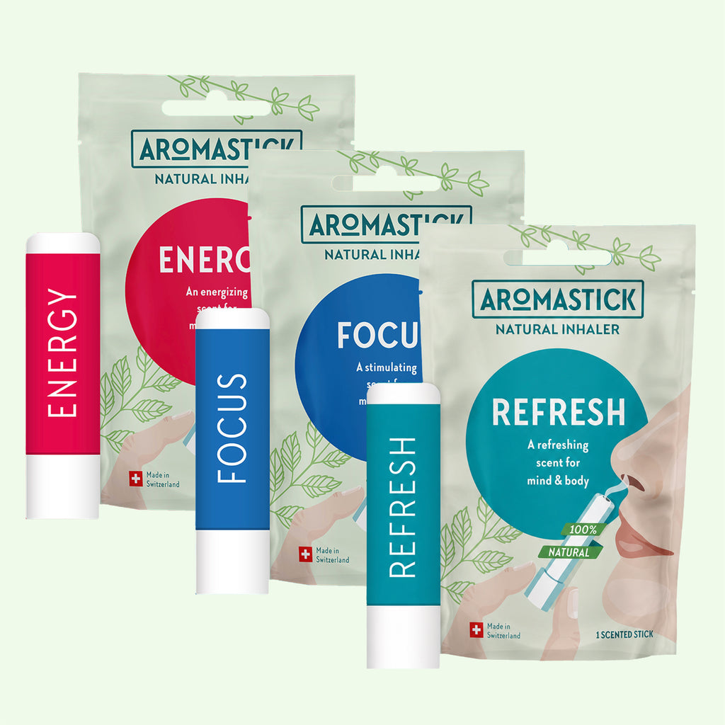 Aromastick Natural Inhaler Energy, Focus, Refresh - 3 PACK
