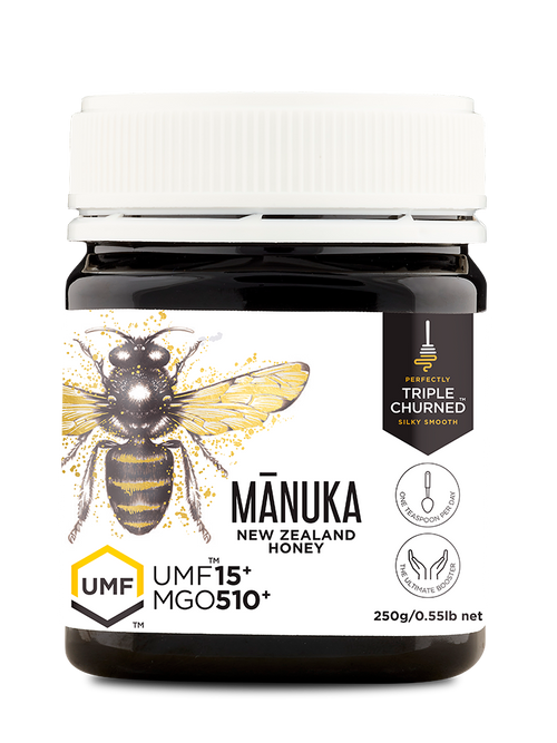 1839 Mānuka Honey, UMF 15+, 250g — front of jar