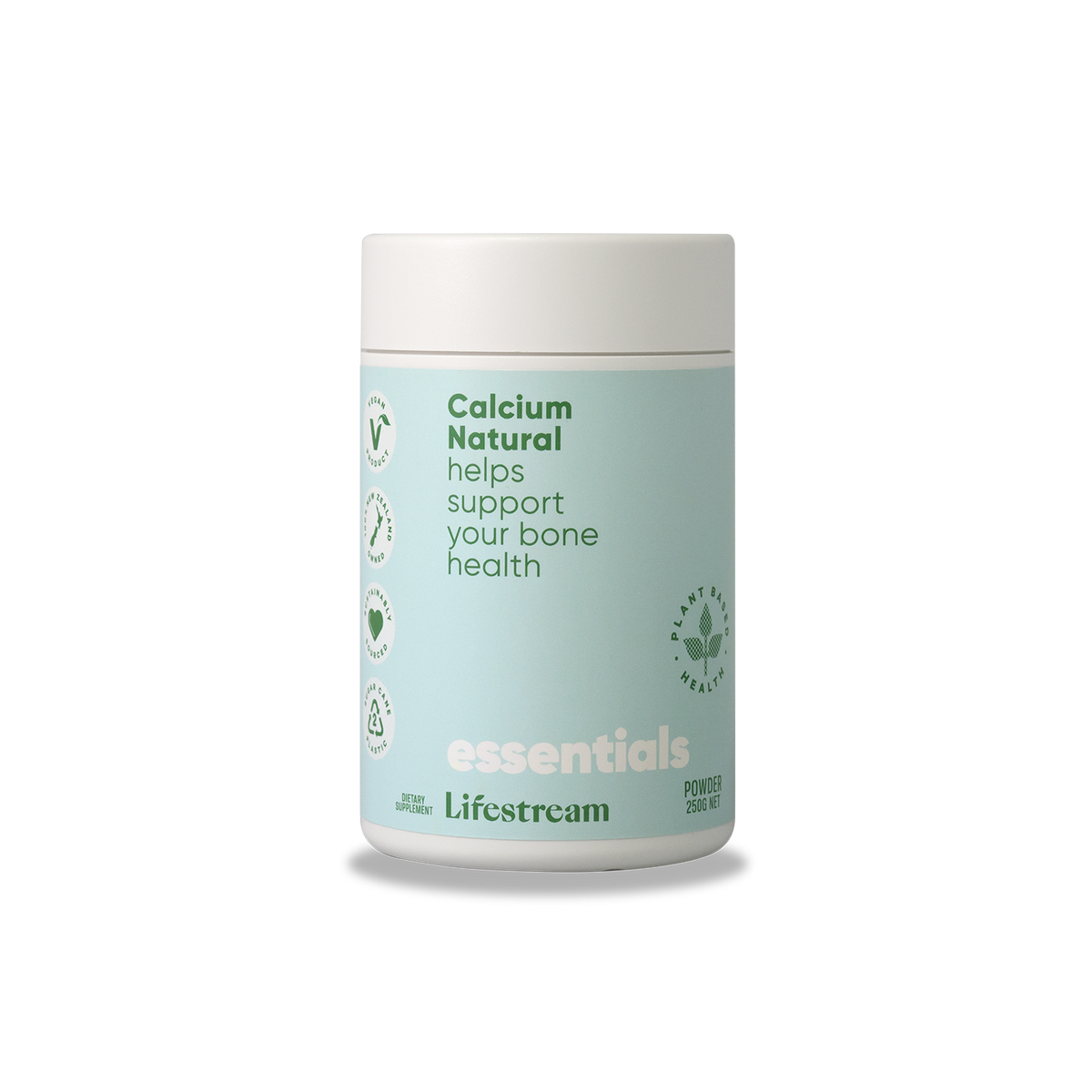 Lifestream Calcium Powder & Capsules, 250g powder — front of pack